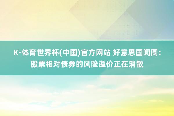 K·体育世界杯(中国)官方网站 好意思国阛阓：股票相对债券的风险溢价正在消散