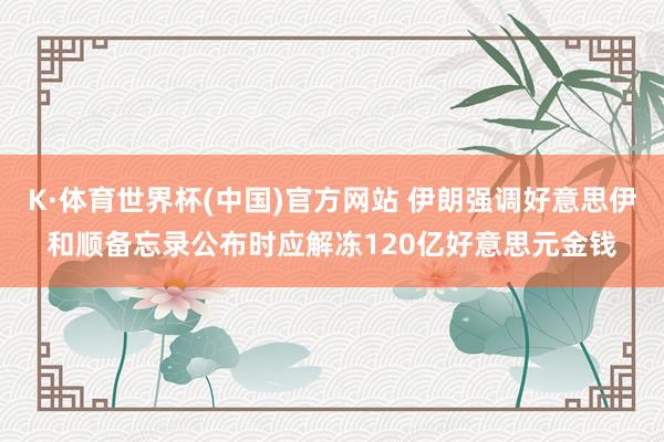 K·体育世界杯(中国)官方网站 伊朗强调好意思伊和顺备忘录公布时应解冻120亿好意思元金钱