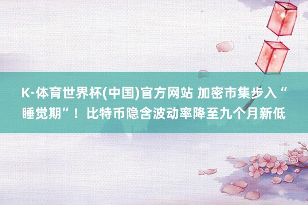 K·体育世界杯(中国)官方网站 加密市集步入“睡觉期”!比特币隐含波动率降至九个月新低