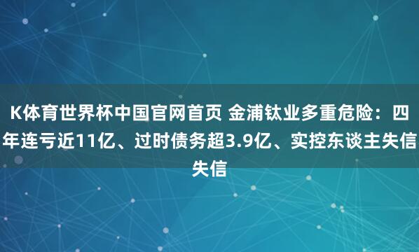 K体育世界杯中国官网首页 金浦钛业多重危险：四年连亏近11亿、过时债务超3.9亿、实控东谈主失信