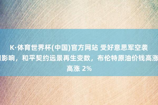 K·体育世界杯(中国)官方网站 受好意思军空袭伊朗影响,和平契约远景再生变数,布伦特原油价钱高涨 2%