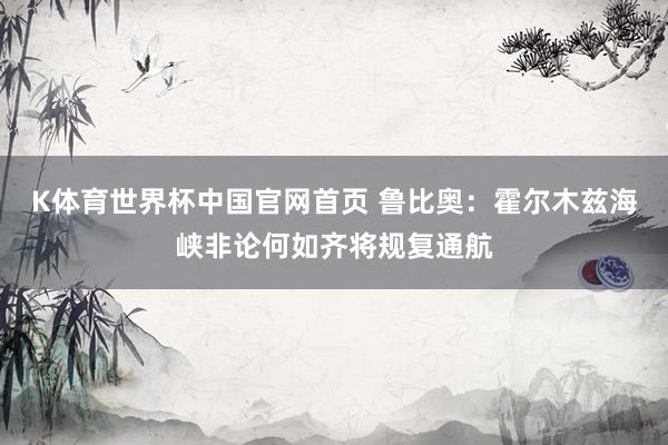 K体育世界杯中国官网首页 鲁比奥:霍尔木兹海峡非论何如齐将规复通航