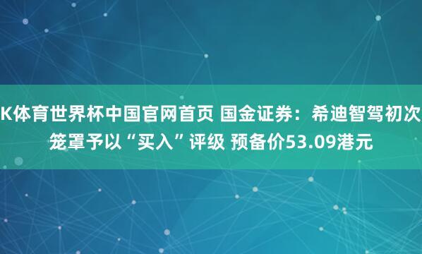 K体育世界杯中国官网首页 国金证券:希迪智驾初次笼罩予以“买入”评级 预备价53.09港元