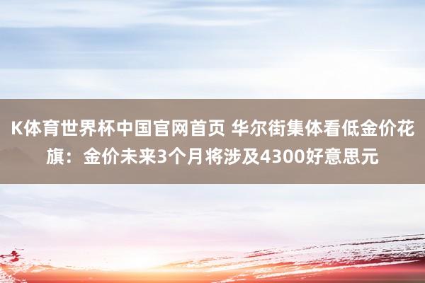 K体育世界杯中国官网首页 华尔街集体看低金价花旗:金价未来3个月将涉及4300好意思元