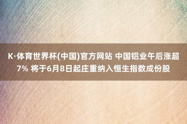 K·体育世界杯(中国)官方网站 中国铝业午后涨超7% 将于6月8日起庄重纳入恒生指数成份股