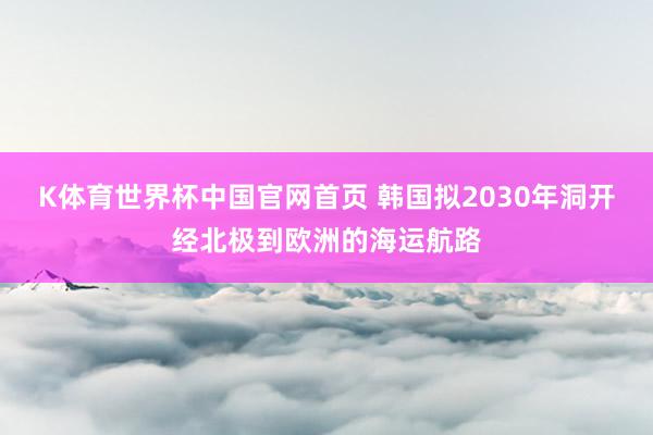 K体育世界杯中国官网首页 韩国拟2030年洞开经北极到欧洲的海运航路