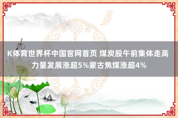 K体育世界杯中国官网首页 煤炭股午前集体走高 力量发展涨超5%蒙古焦煤涨超4%