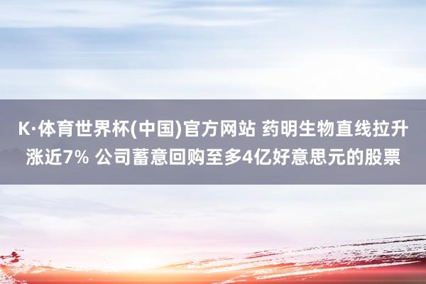 K·体育世界杯(中国)官方网站 药明生物直线拉升涨近7% 公司蓄意回购至多4亿好意思元的股票