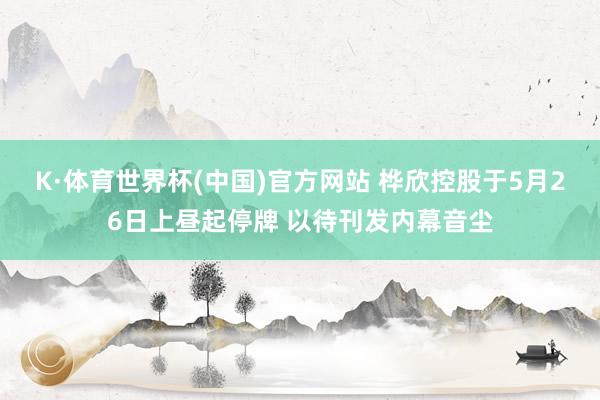 K·体育世界杯(中国)官方网站 桦欣控股于5月26日上昼起停牌 以待刊发内幕音尘