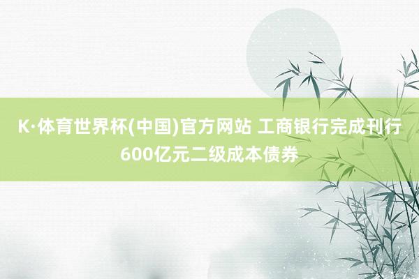 K·体育世界杯(中国)官方网站 工商银行完成刊行600亿元二级成本债券