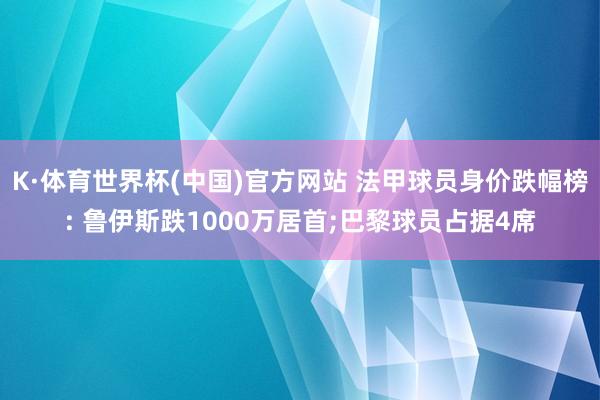 K·体育世界杯(中国)官方网站 法甲球员身价跌幅榜: 鲁伊斯跌1000万居首;巴黎球员占据4席