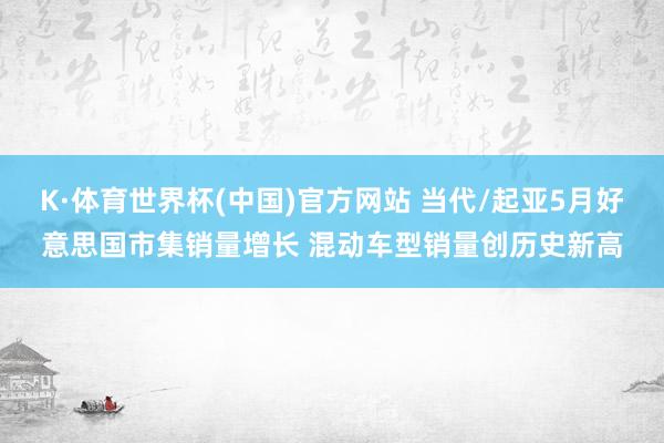 K·体育世界杯(中国)官方网站 当代/起亚5月好意思国市集销量增长 混动车型销量创历史新高