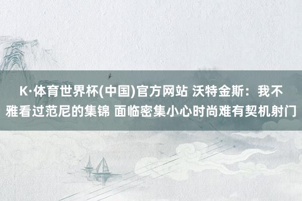 K·体育世界杯(中国)官方网站 沃特金斯：我不雅看过范尼的集锦 面临密集小心时尚难有契机射门