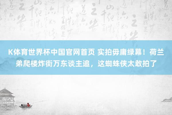 K体育世界杯中国官网首页 实拍毋庸绿幕！荷兰弟爬楼炸街万东谈主追，这蜘蛛侠太敢拍了