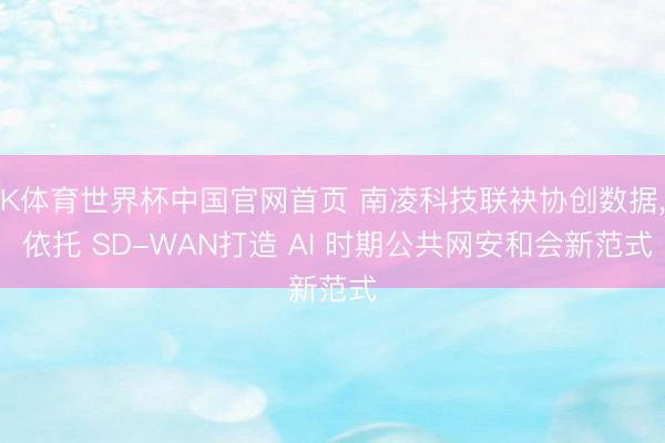 K体育世界杯中国官网首页 南凌科技联袂协创数据， 依托 SD-WAN打造 AI 时期公共网安和会新范式