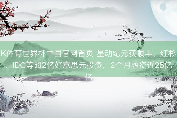 K体育世界杯中国官网首页 星动纪元获顺丰、红杉、IDG等超2亿好意思元投资,2个月融资近25亿